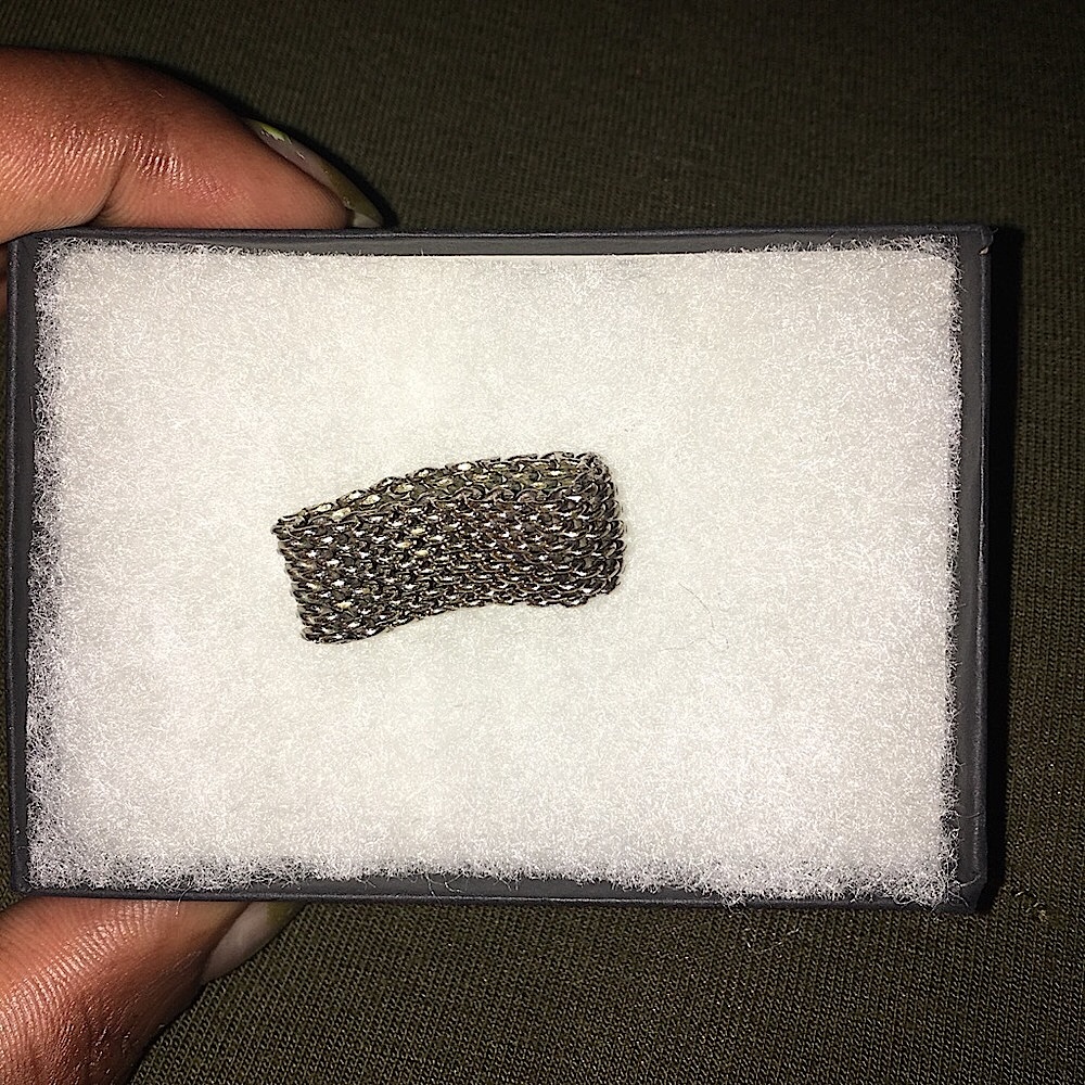 Authentic Tiffany & Co silver somerset mesh ring